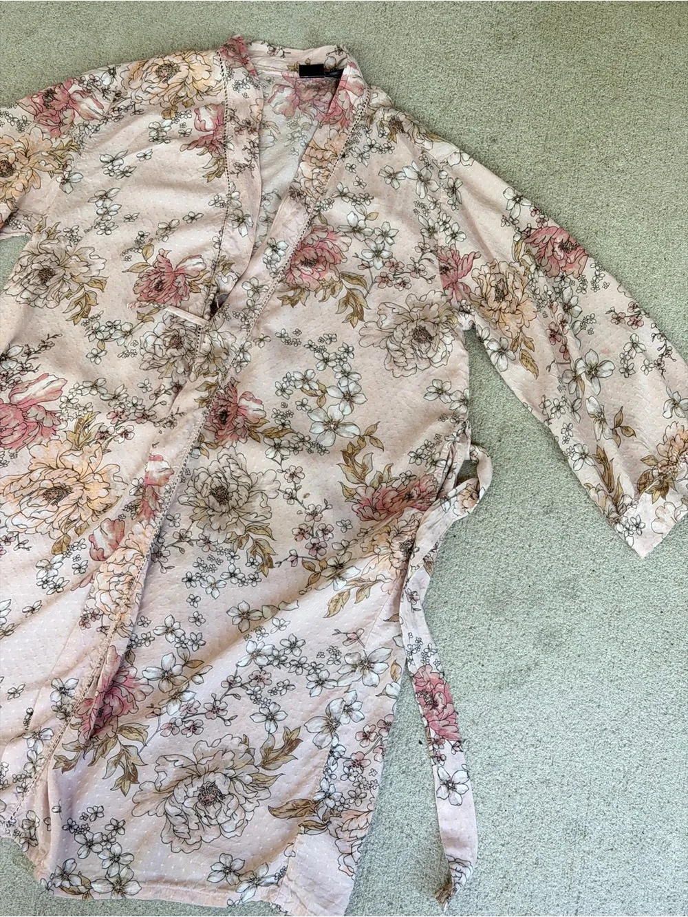 Floral Linen & Cotton Pajama Set - Robe + PJ Set